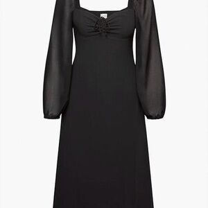 Aritzia Wilfred Black Midi Dress, Size 6, Like New